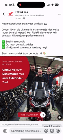 Een schermopname van de meta-advertentie van Felix en Jos